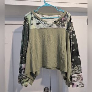 We The Free Multicolor Patchwork Blouse